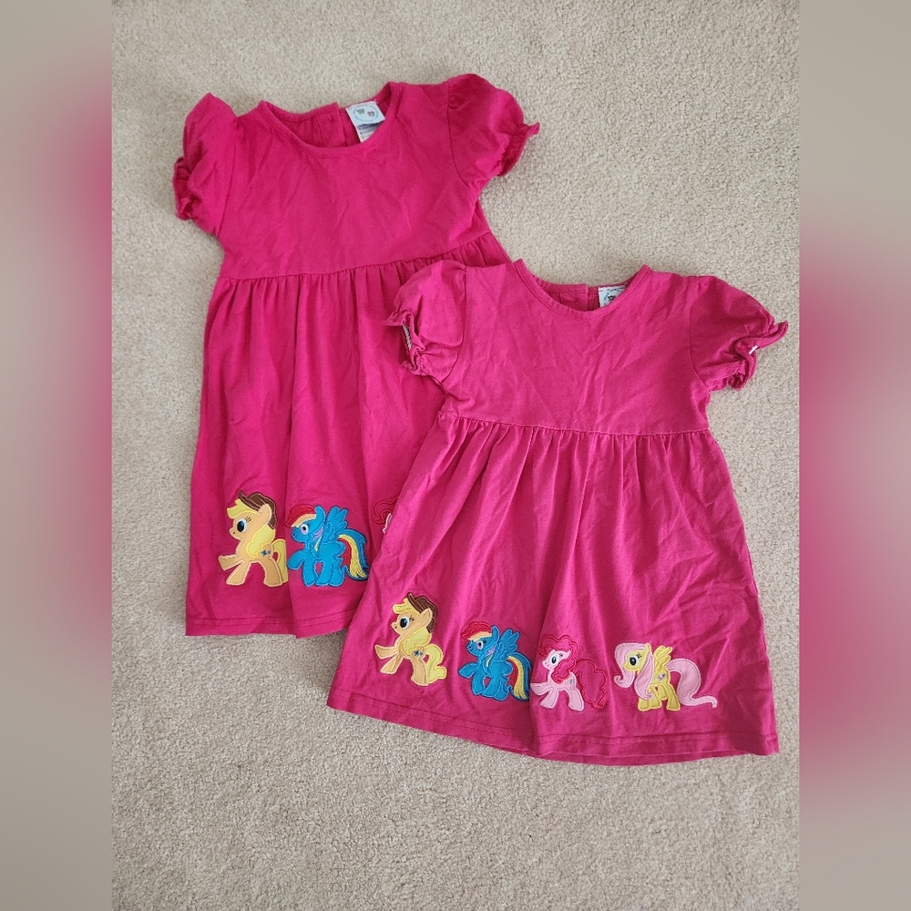 Smock Monkey dresses with My Little Pony appliqués, size 2 and 4.